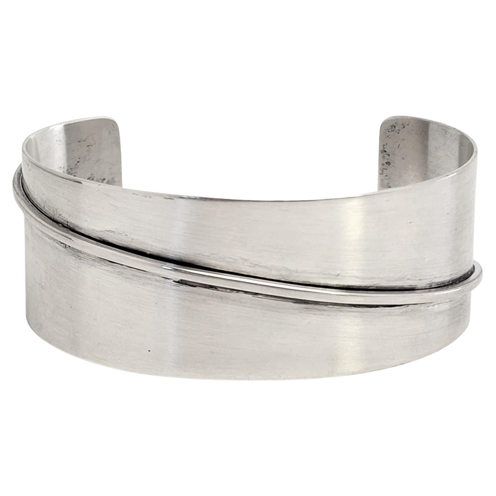 Orb Otto Robert Bade Sterling Silver Modern Cuff Bracelet #13274 For Sale