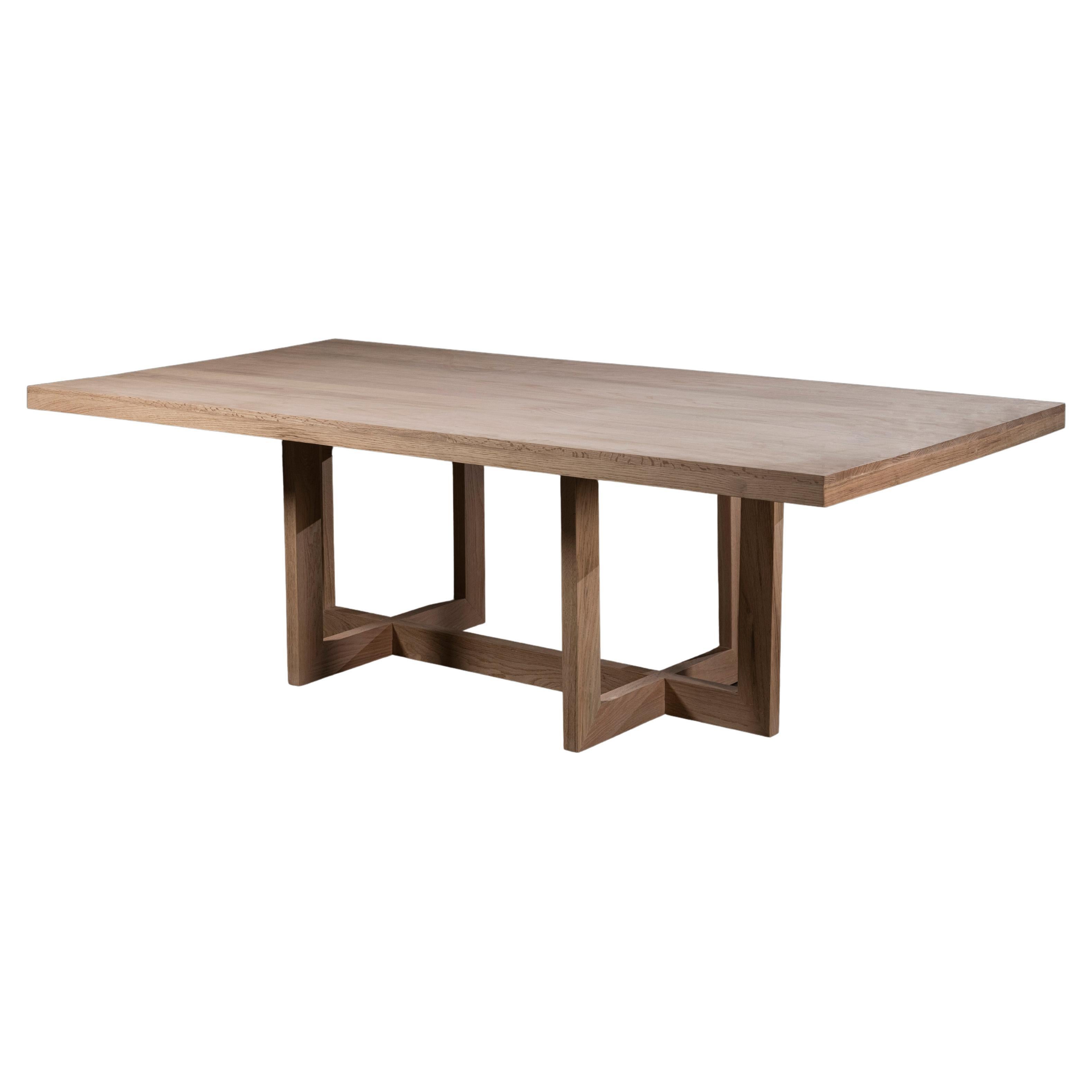 ORB Rectangular Dining Table in Natural Finish Solid Oak by No Age Studio