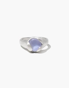 Orb Ring in 925 Sterling Silver with Matte Finish & Blue Jay Stone by CLED