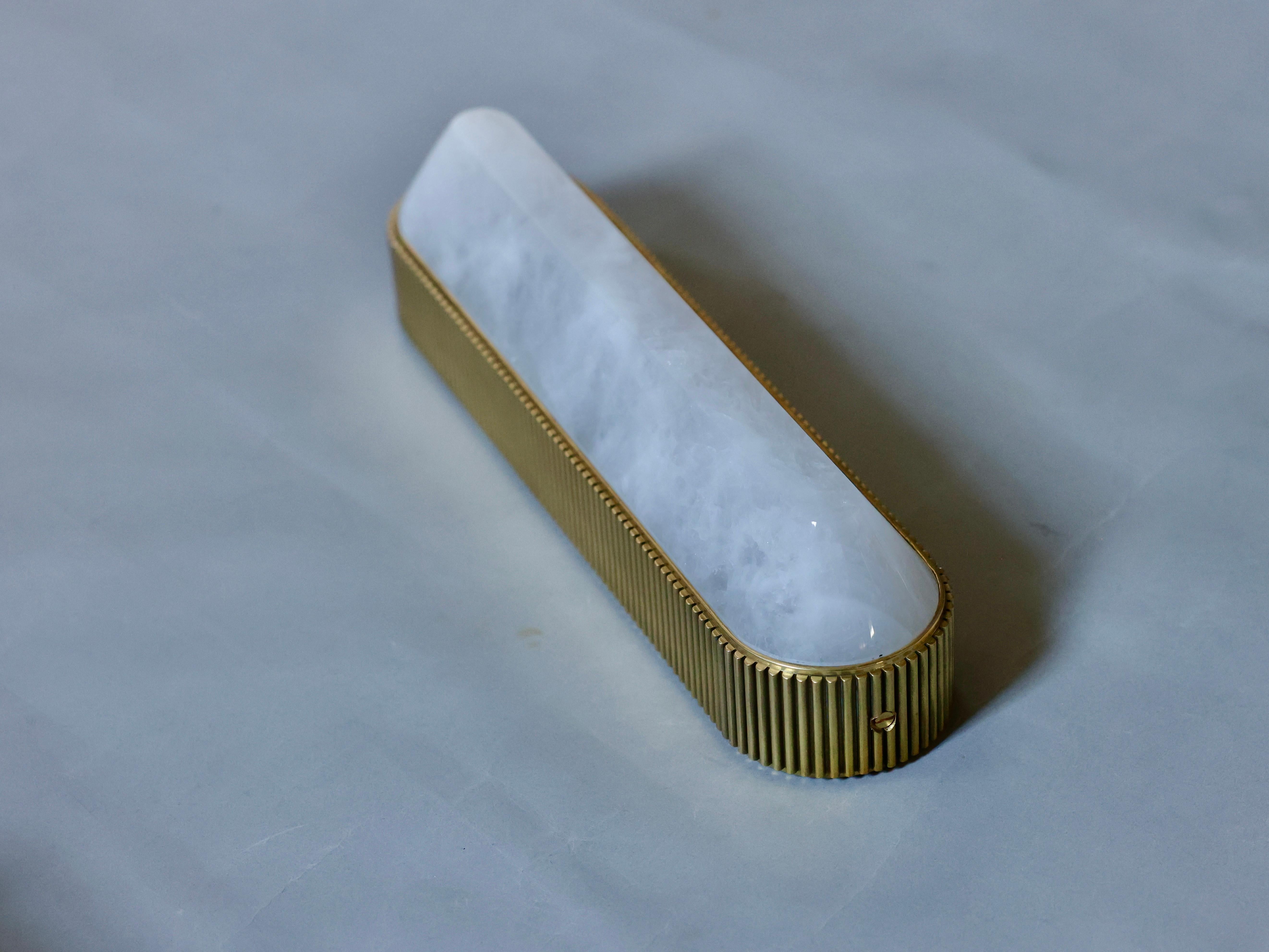 ORB19 Rock Crystal Sconce By Phoenix In New Condition For Sale In New York, NY