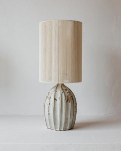 Orbe Matte Cream White Ceramic Table Lamp by Grès Éditions