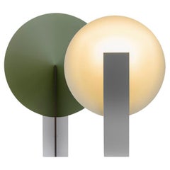 Orbe Table Lamp, by RAIN, Contemporary Lamp, Brass & Aluminium, Black & Green