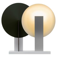 Orbe Table Lamp, by Rain, Contemporary Lamp, Brass & Aluminium, Black & Silver