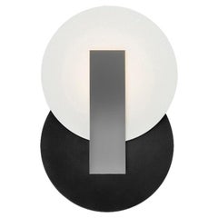 Orbe Wall Lamp, by Rain, Contemporary Lamp, Brass & Aluminum, Black and Silver