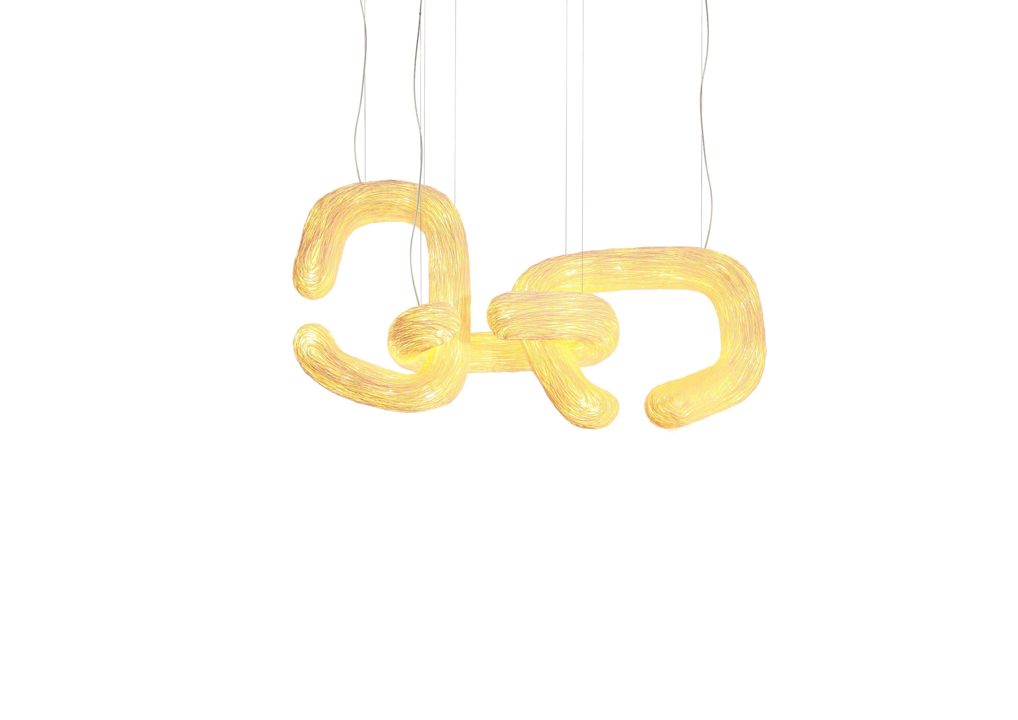 XXIe siècle et contemporain Orbette by Ango, suspension modulaire en rotin tressé à la main en vente