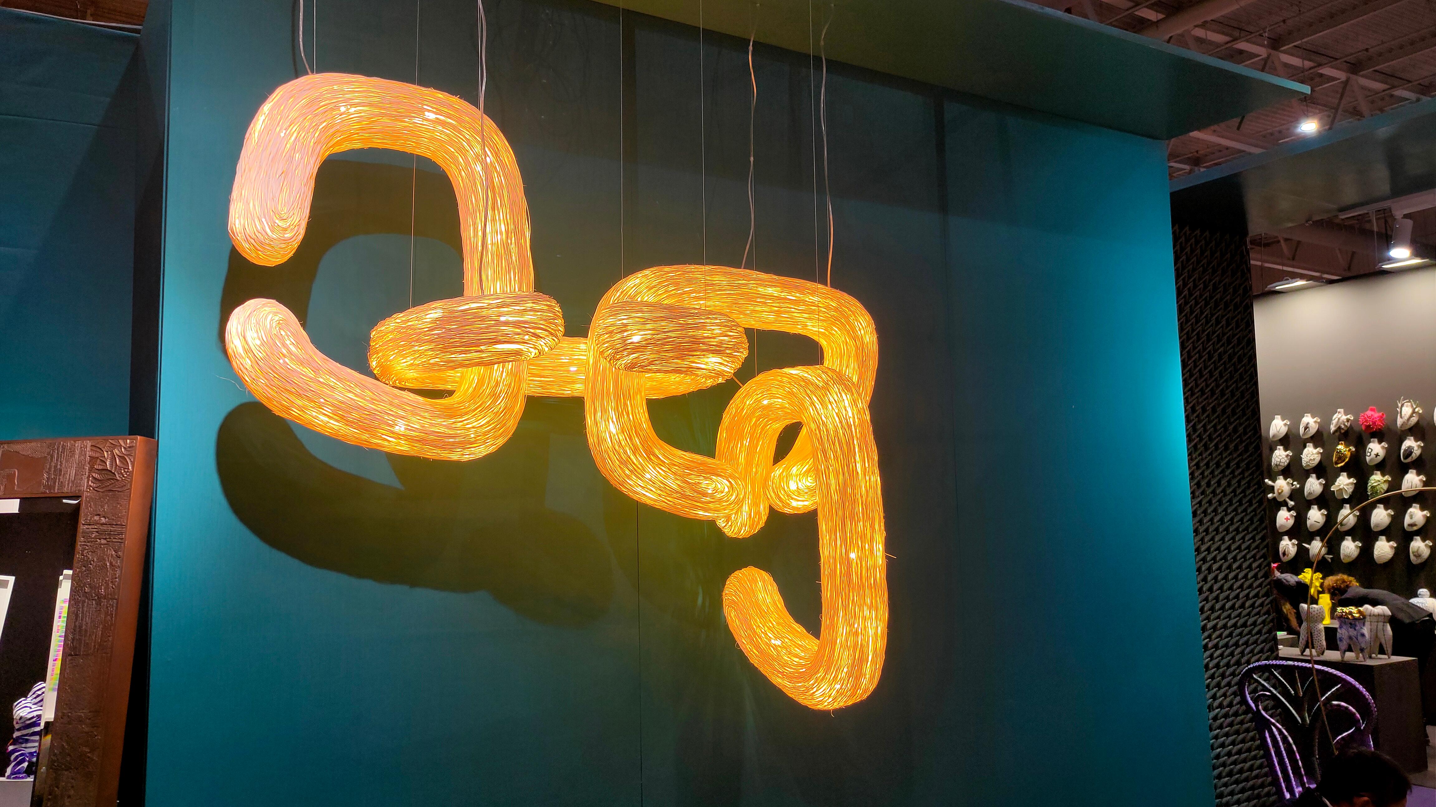 Orbette by Ango, Hand-Woven Rattan Modular Pendant Light For Sale 3
