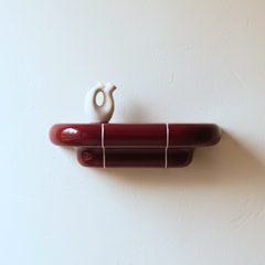 Orbi Modular Shelf - M - Deep Burgundy High-Gloss Ceramic-Inspired Finish