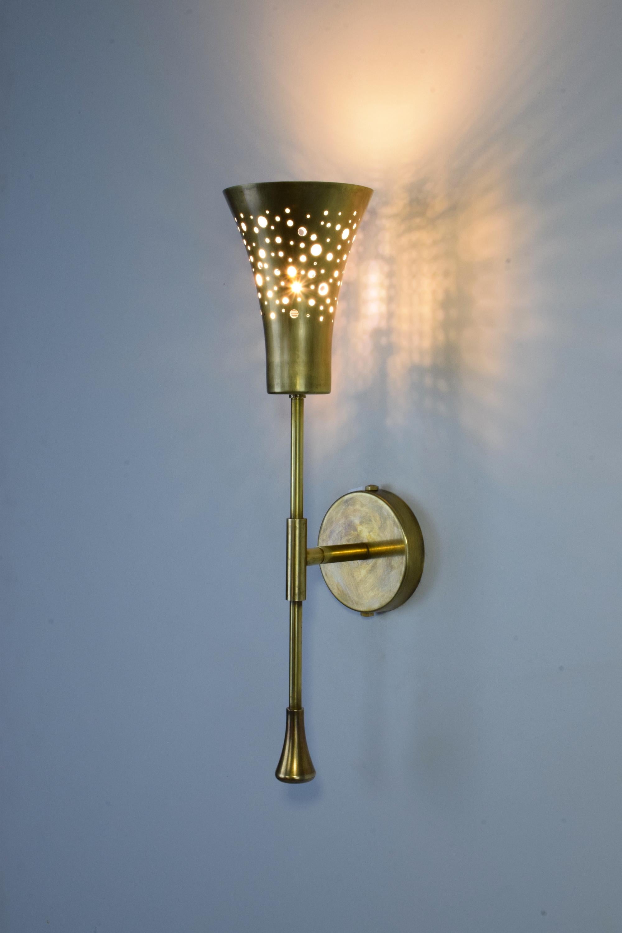 Portuguese Orbi-WM1 Contemporary Brass Articulating Wall Light, Flow Collection