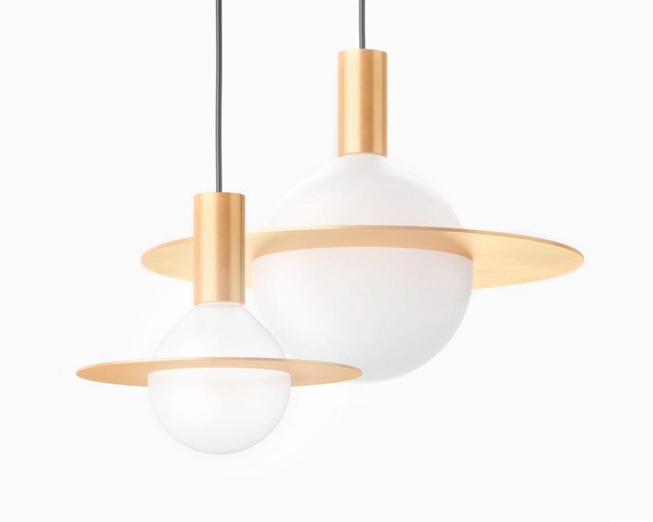 Russian Orbis 40, Contemporary Pendant Lamp, Brass