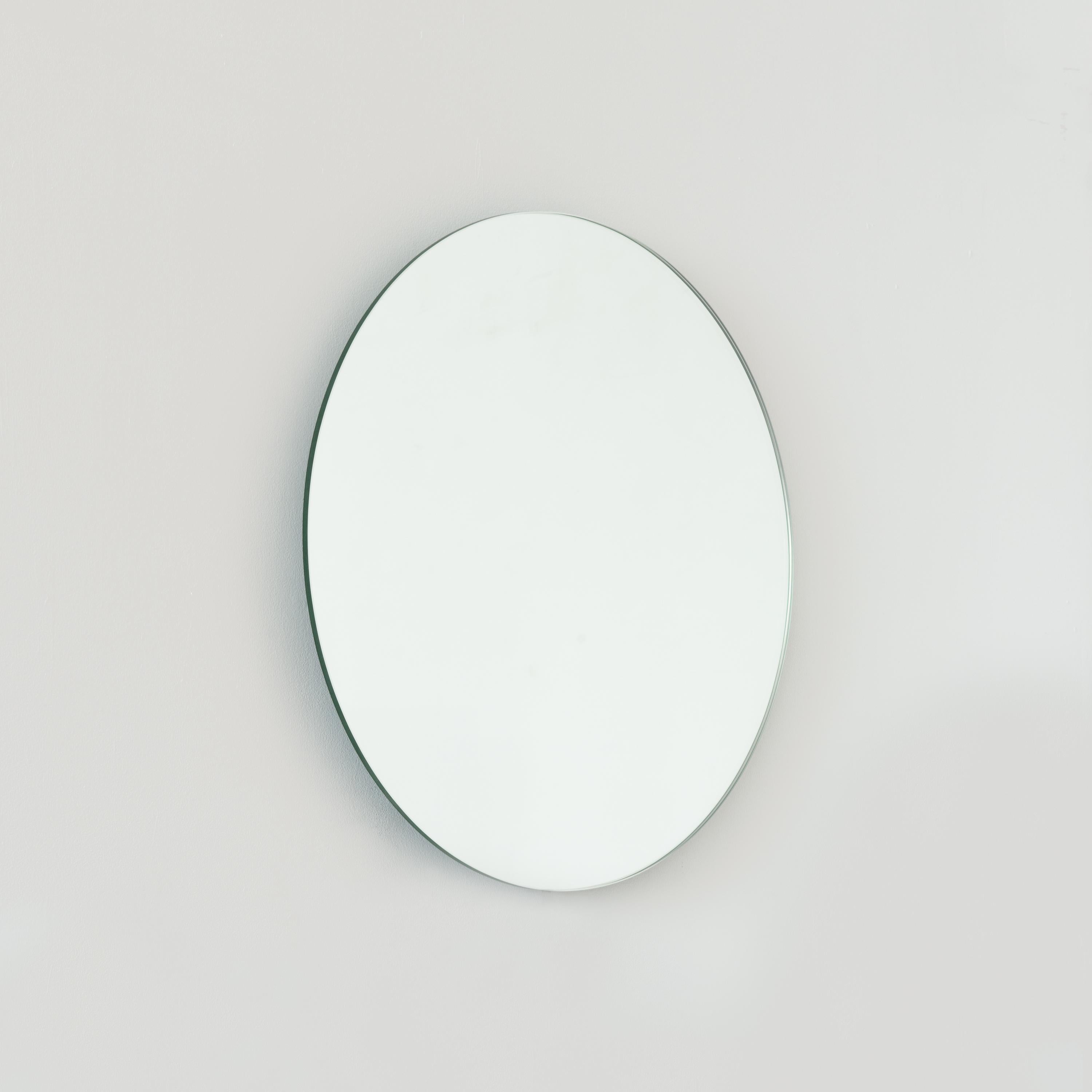 Orbis Back Illuminated Round Minimalist Frameless Mirror, Customisable, Regular In New Condition For Sale In London, GB