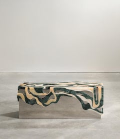 Orbis Bench in Marble with Reflected Core by Homa