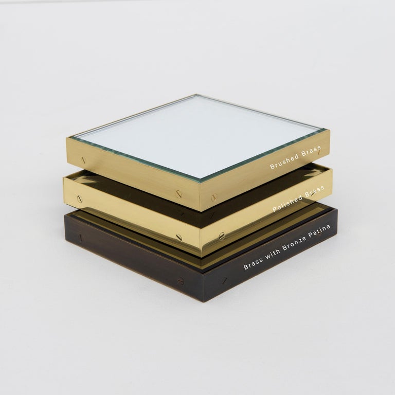 Orbis Bronze Tinted Round Modern Mirror with Bronze Patina Frame - Medium For Sale 2