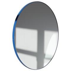 Orbis™ Circular Mirror with Blue Frame, Medium Size