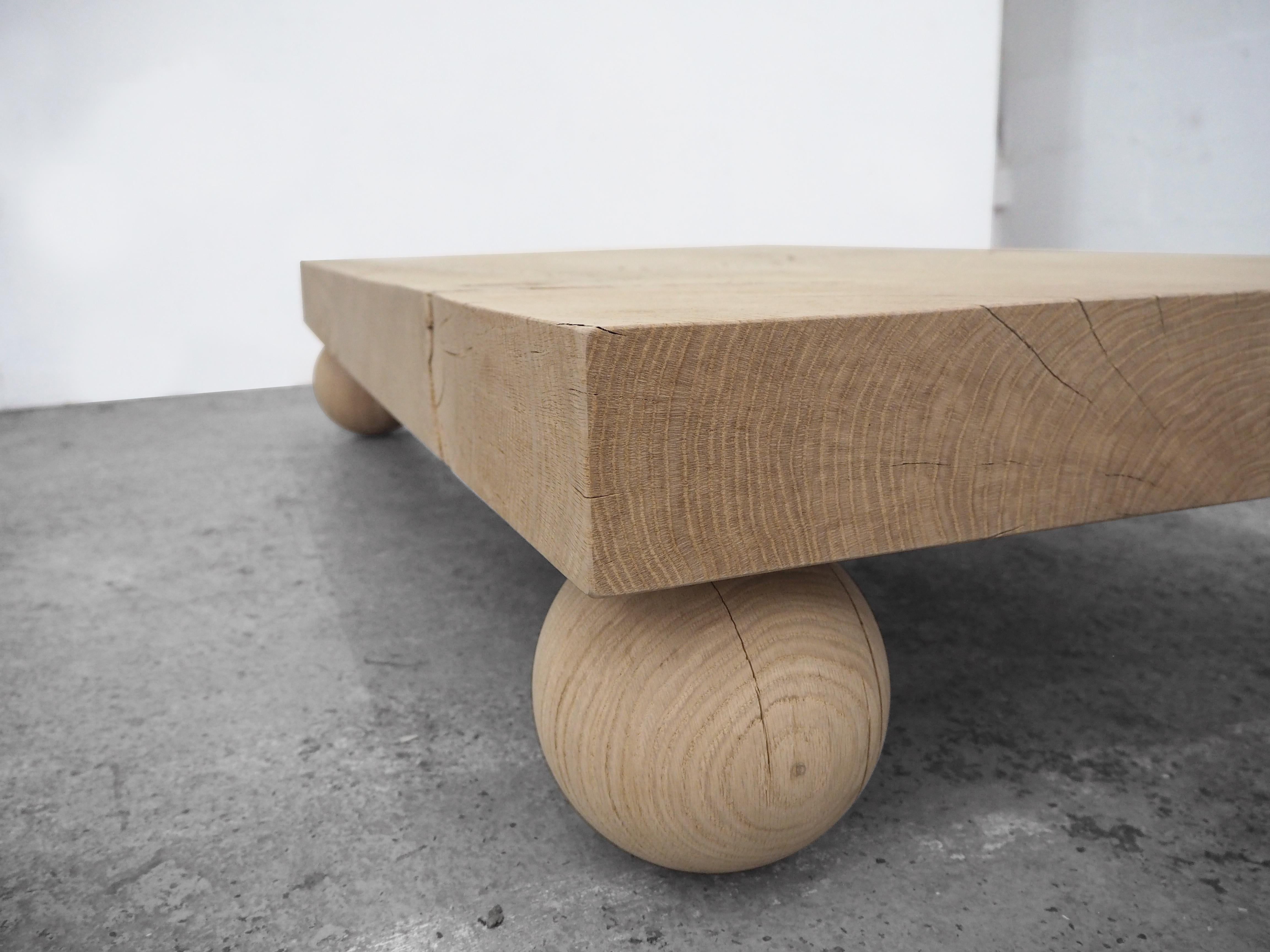 Other Orbis Coffee Table in Hand-Carved European Solid Oak by WDSTCK Studio For Sale