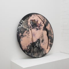 Orbis Convex Antiqued Rose Gold Frameless Decorative Round Mirror, Large