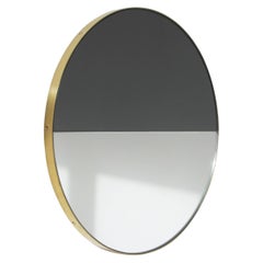 Orbis Dualis Mixed Tint Customisable Circular Mirror with Brass Frame, Small