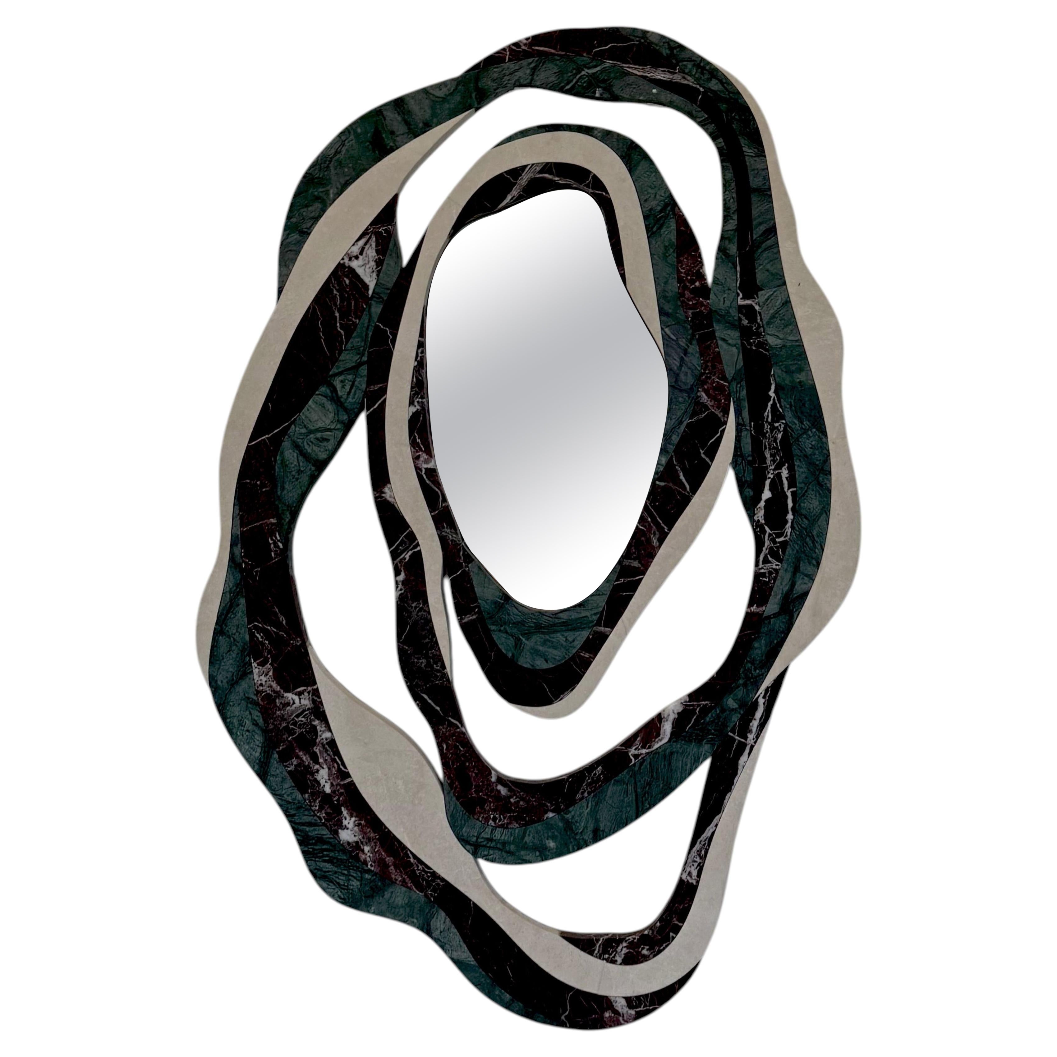 Orbis Mirror with Marble Frame by Homa For Sale