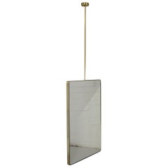 Quadris Suspended Rectangular Modern Bathroom Mirror, Brass Frame, Customisable