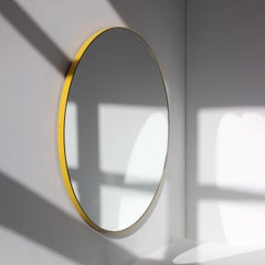 Orbis Round Mirror with Contemporary Yellow Frame, Regular
