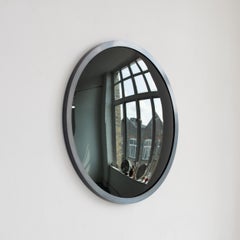 Orbis Round Black Tinted Convex Decorative Mirror, Blackened Metal Frame, Large