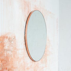Orbis Round Contemporary Mirror with Copper Frame, Regular