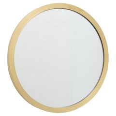Orbis Round Customisable Mirror with Full Brushed Brass Frame, XL