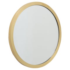 Orbis Round Minimalist Mirror with Full Brushed Brass Frame, Large