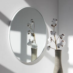 Orbis Round Modern Mirror with White Frame, Customisable, XL