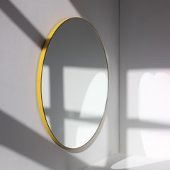 Orbis Round Modern Mirror with Yellow Frame, Small