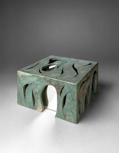 Orbis beistelltisch aus marmor mit spiegelndem kern von Homa