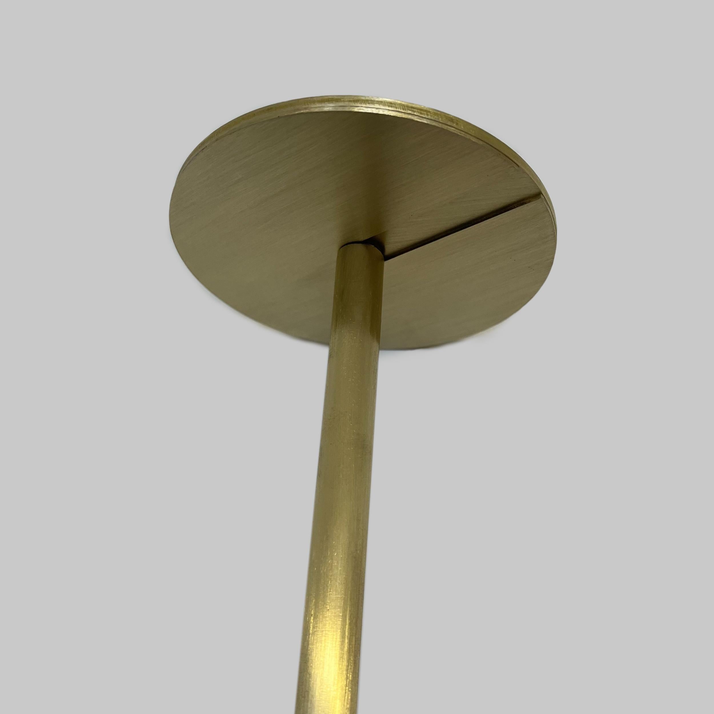 Orbis Ceiling Hanging Suspended Round Art Deco Mirror with a Brushed Brass Frame For Sale 2