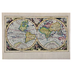 "Orbis Terrarum Typus" Cluver 17th C Hand-colored World Map, CA as an Island