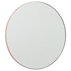 Orbis Round Contemporary Mirror with Copper Frame, Regular
