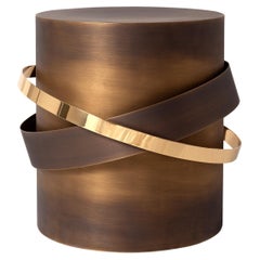 Orbit Accent Table, Dark Bronze and Polished Brass, Handcrafted by Duistt