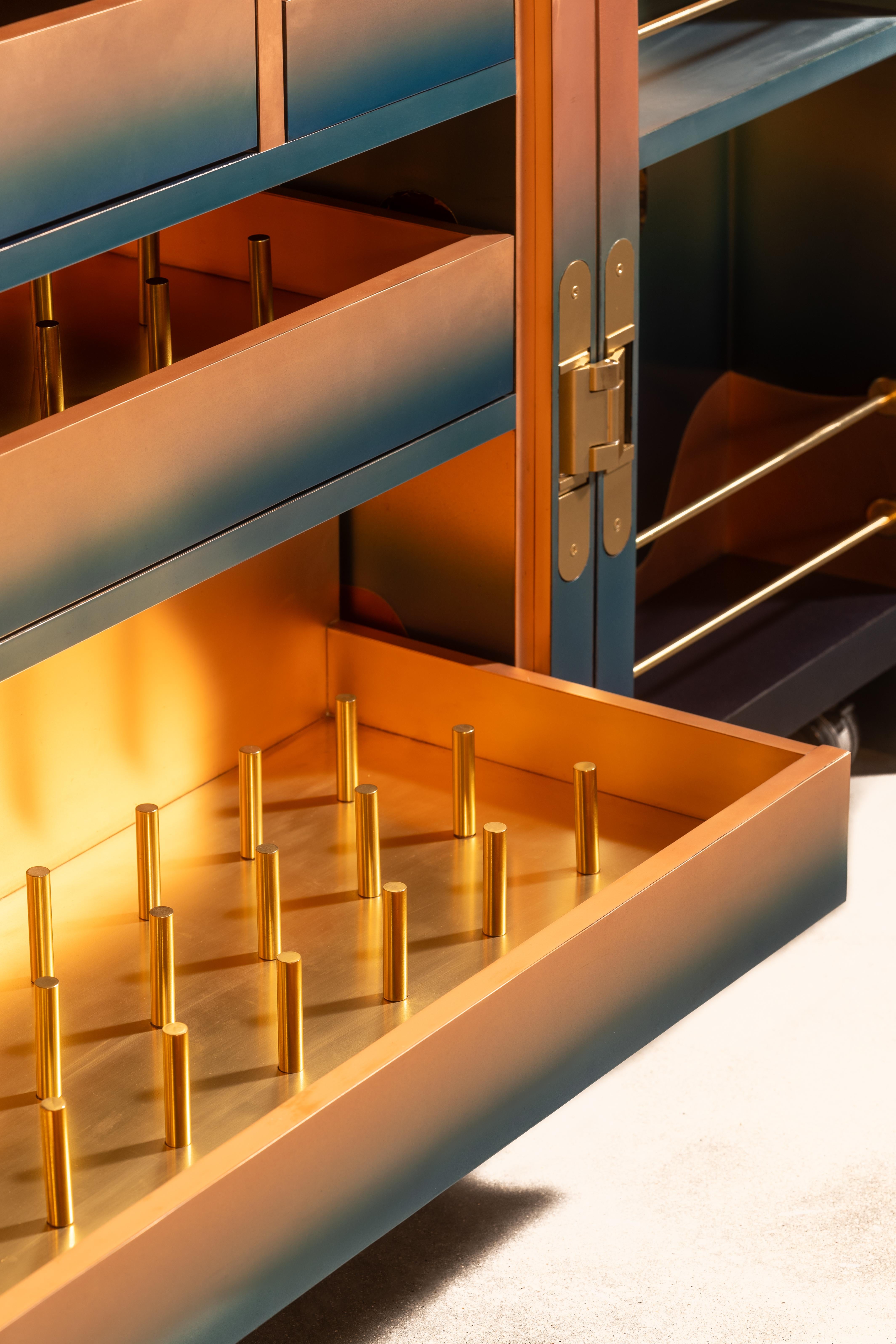 Inlay Orbit Bar in Metal For Sale