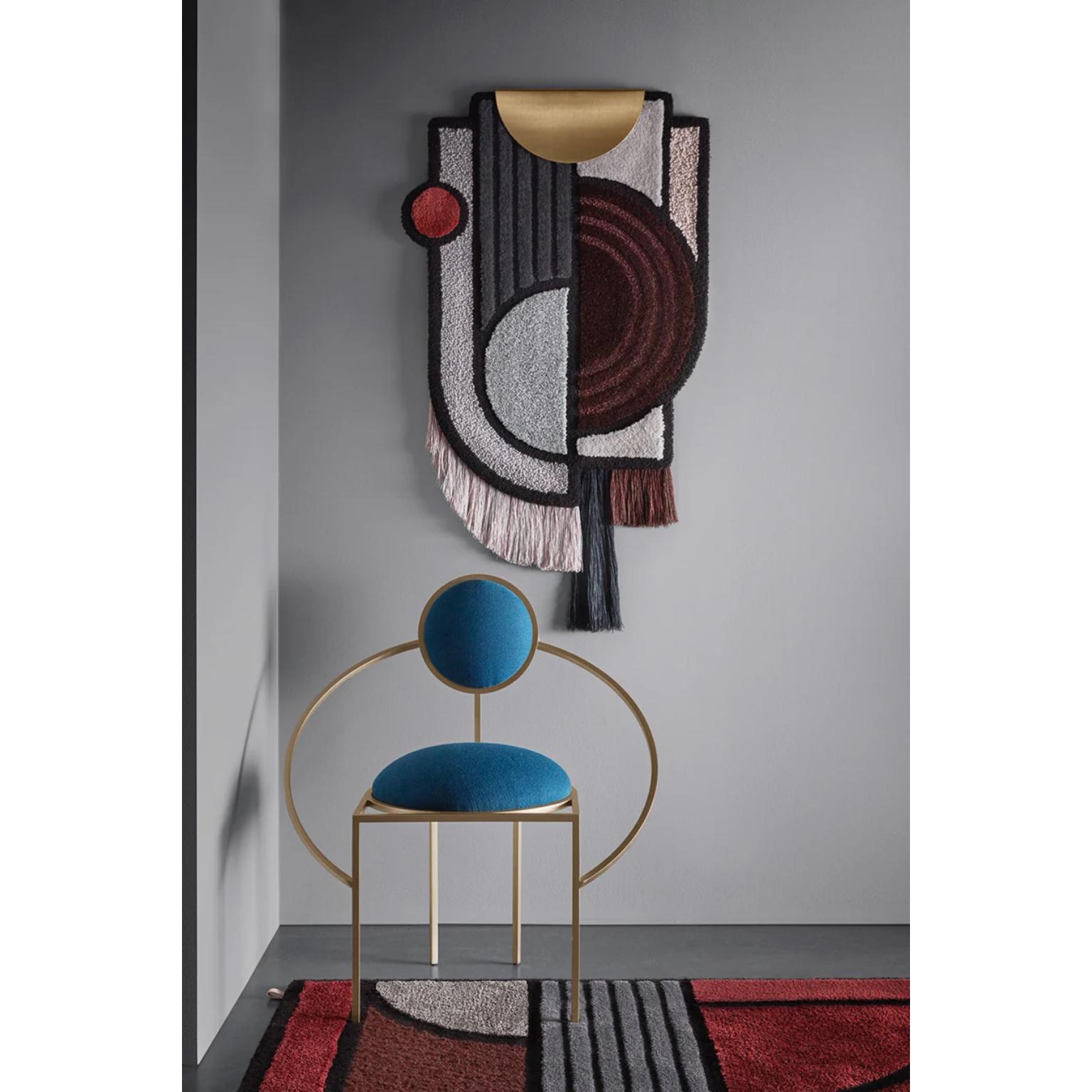 Post-Modern Orbit Blue Bouclé Indoor Chair by Bohinc Studio