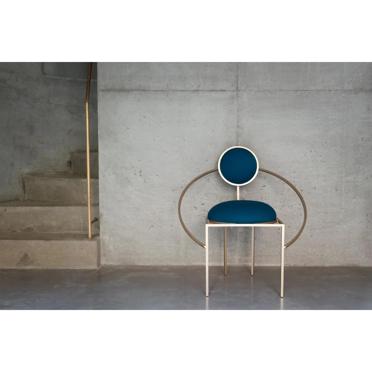 English Orbit Blue Bouclé Indoor Chair by Bohinc Studio