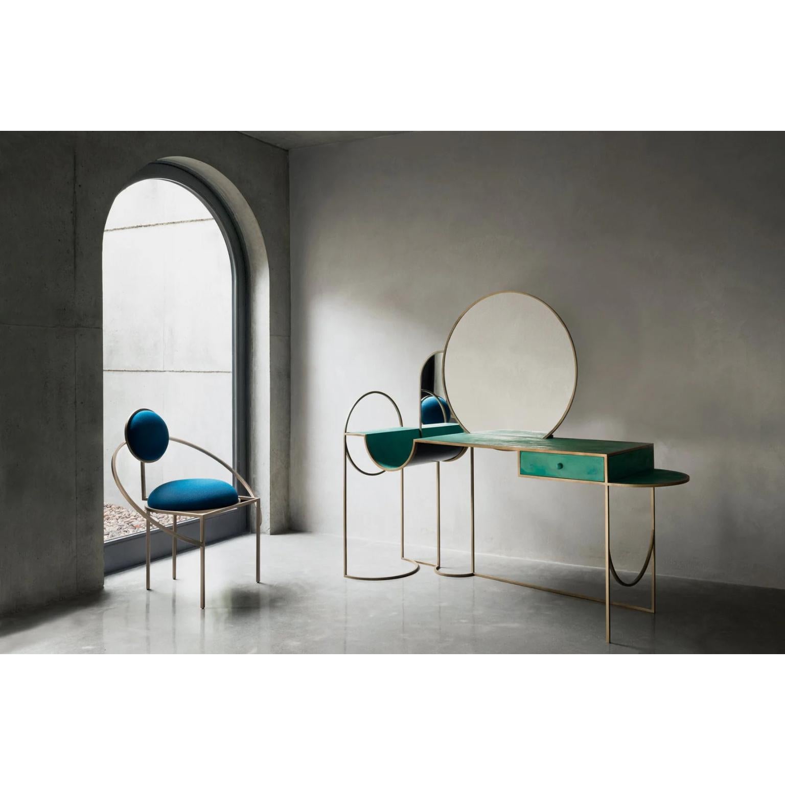 Brushed Orbit Blue Bouclé Indoor Chair by Bohinc Studio