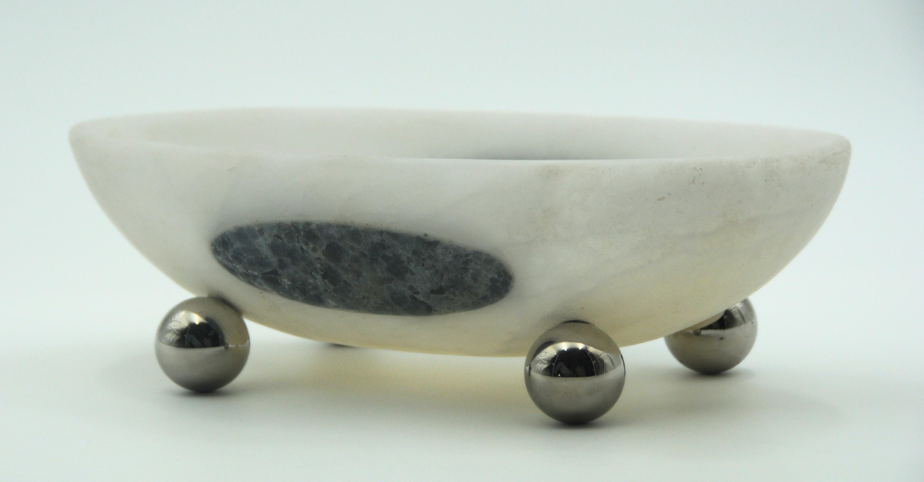 Orbit Bowl, Mexican White Onyx For Sale 5