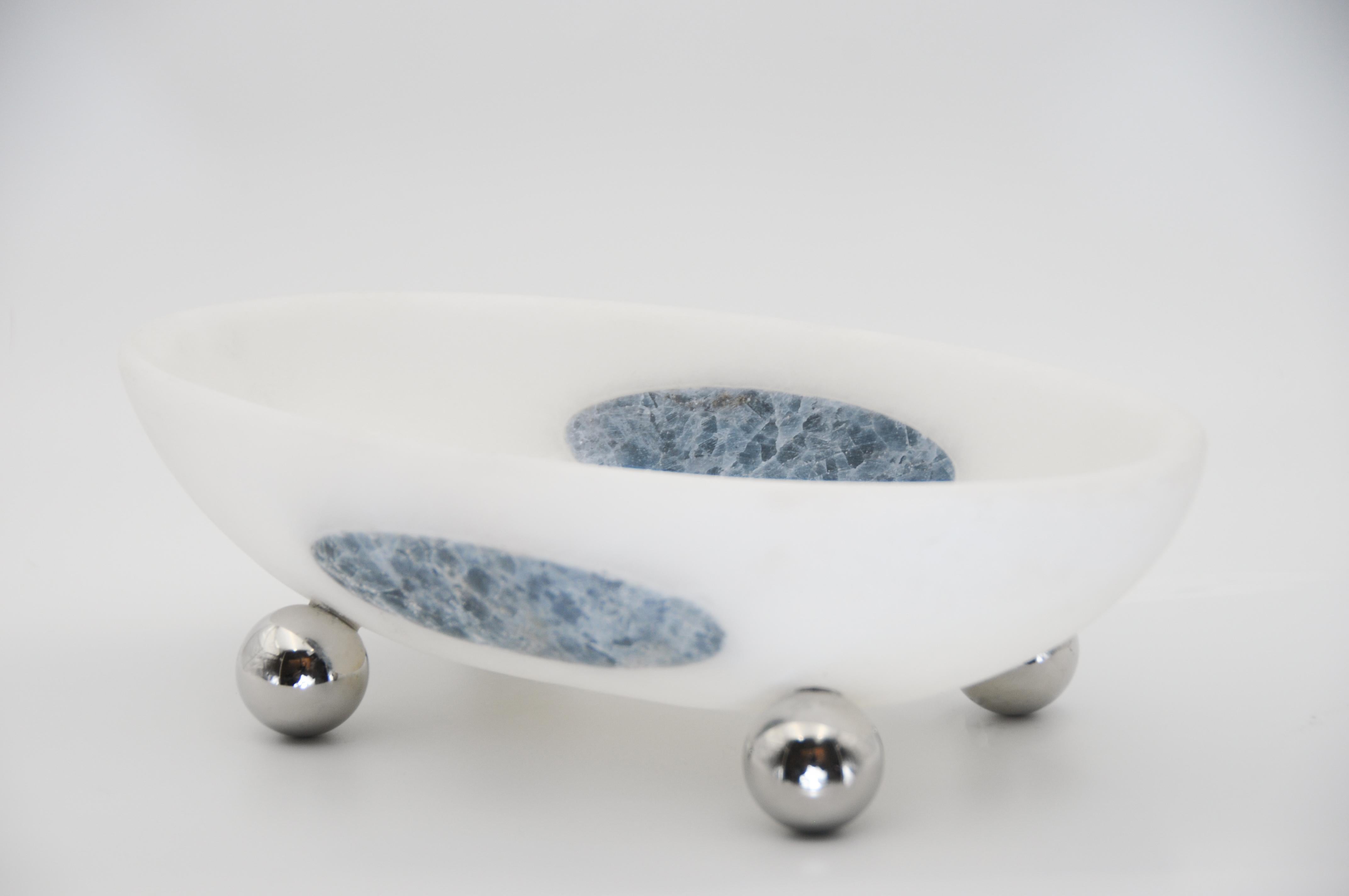Orbit Bowl, Mexican White Onyx For Sale 1