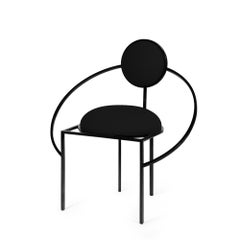 Orbit Chair in Black Fabric and Black Steel, by Lara Bohinc