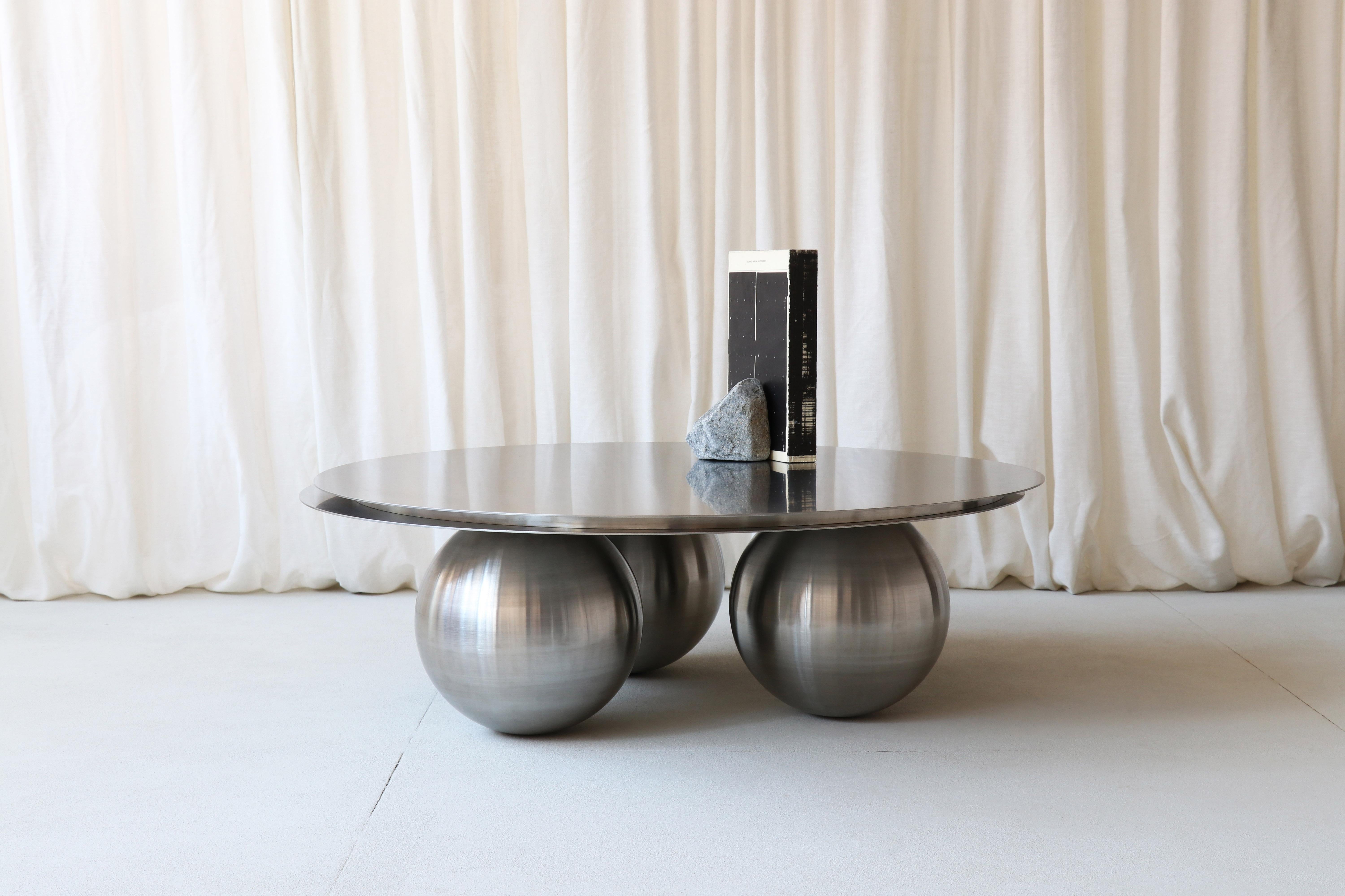 Brushed Orbit Coffee Table by Batten and Kamp For Sale