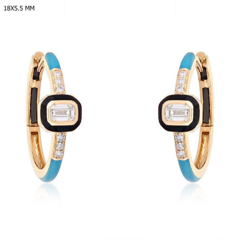 Moderno Orecchini a goccia Orbit Diamond in oro giallo 14K in vendita