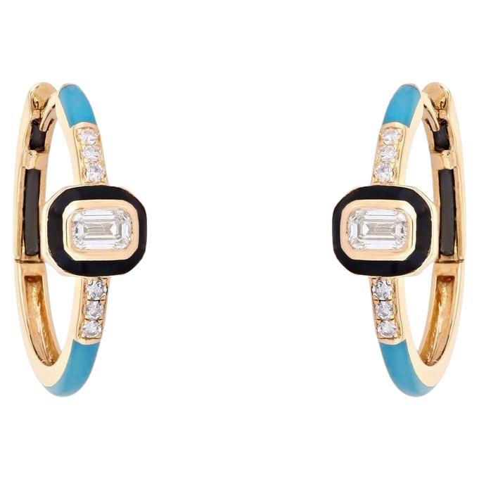 Orecchini a goccia Orbit Diamond in oro giallo 14K