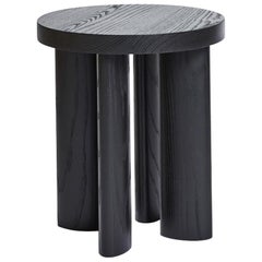 Orbit Four-Legged Stool & Side Table in Ebonized Ash by Jamie Gray