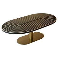 Orbit Mother of Pearl Inlay Oval Dining Table by House of Jaipur