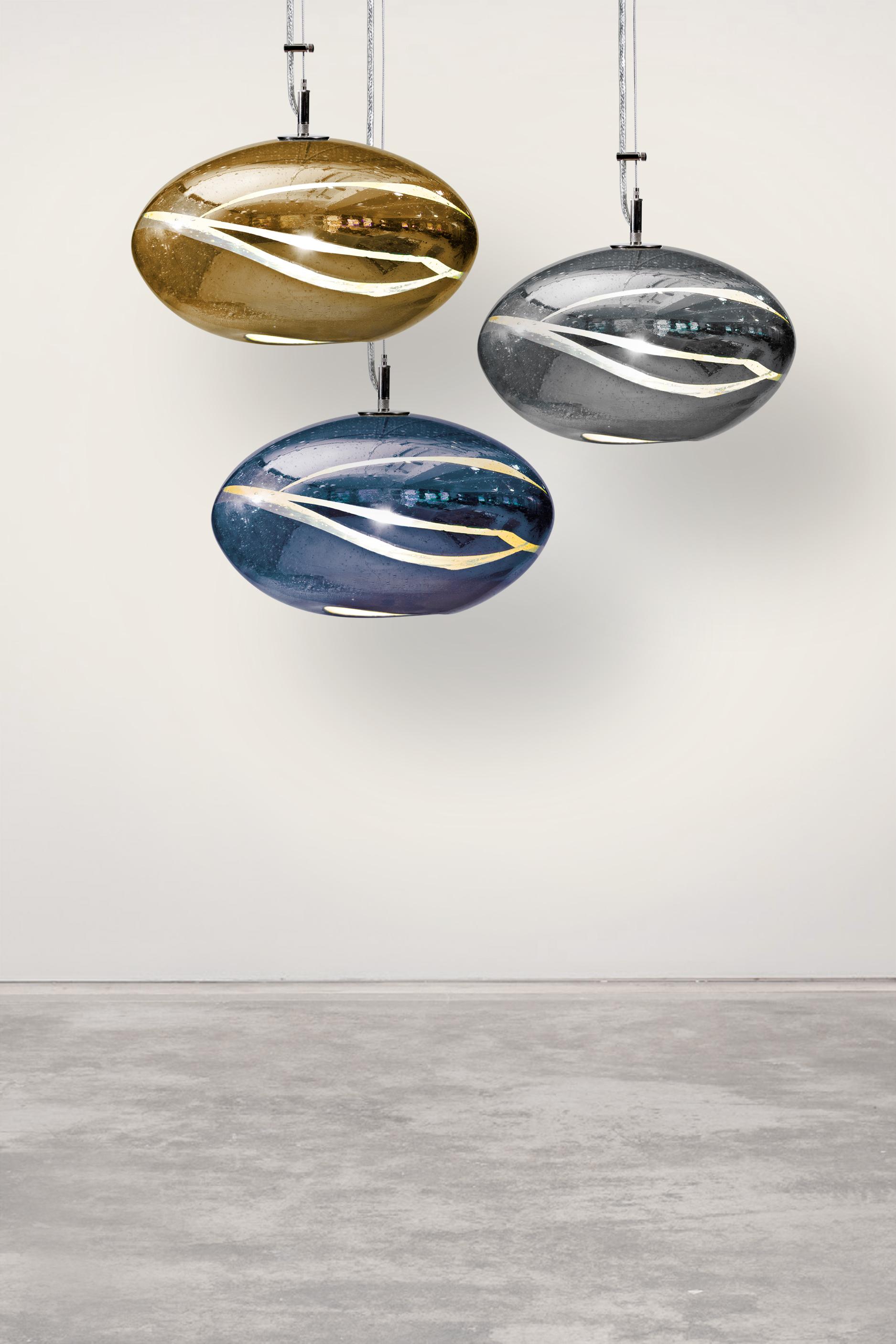 American Orbit Pendant Gold from the Vista Swirl Collection For Sale