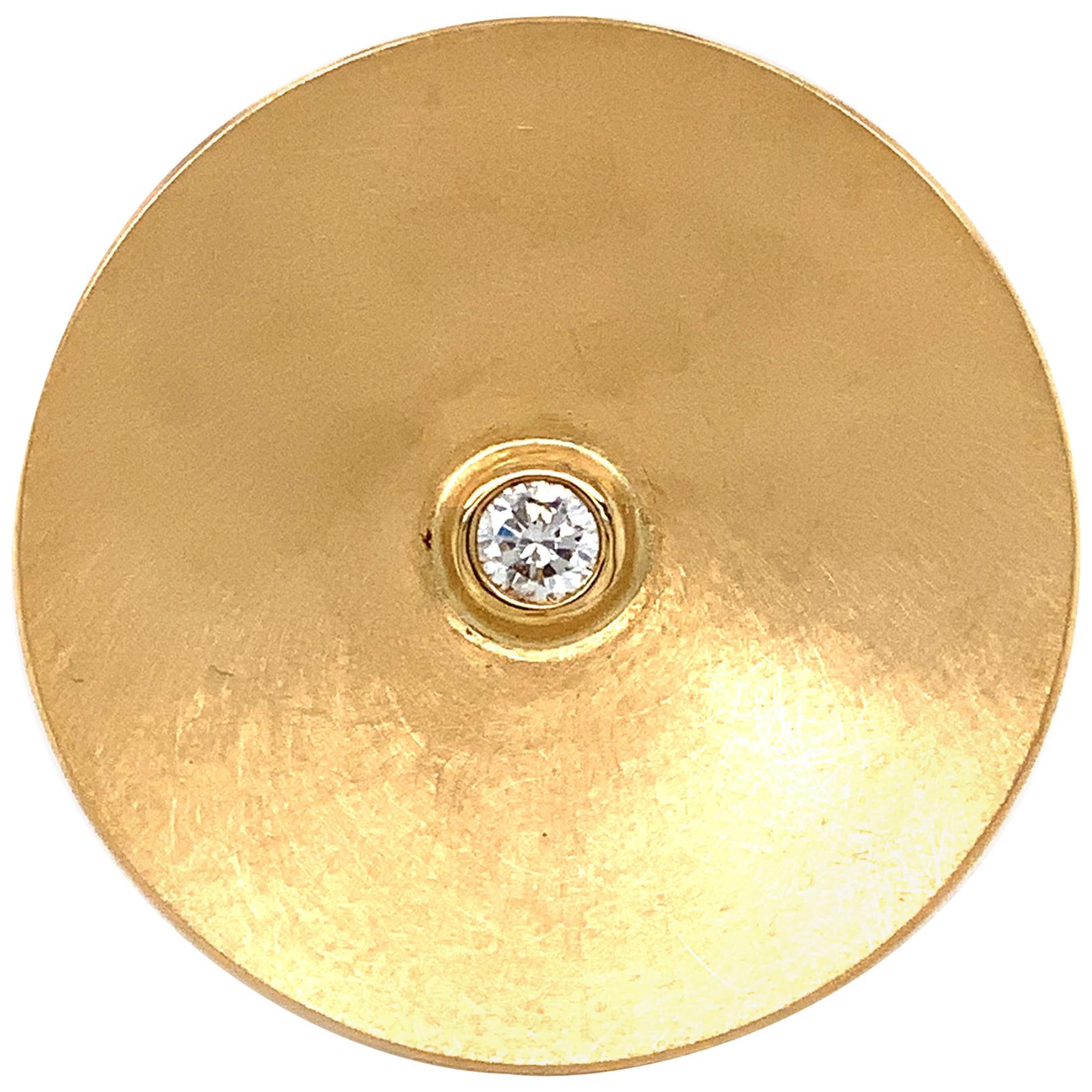 Georg Spreng - Orbit Double Ring Cone 18 Karat Gold with Diamond G/si 0.17 Carat For Sale