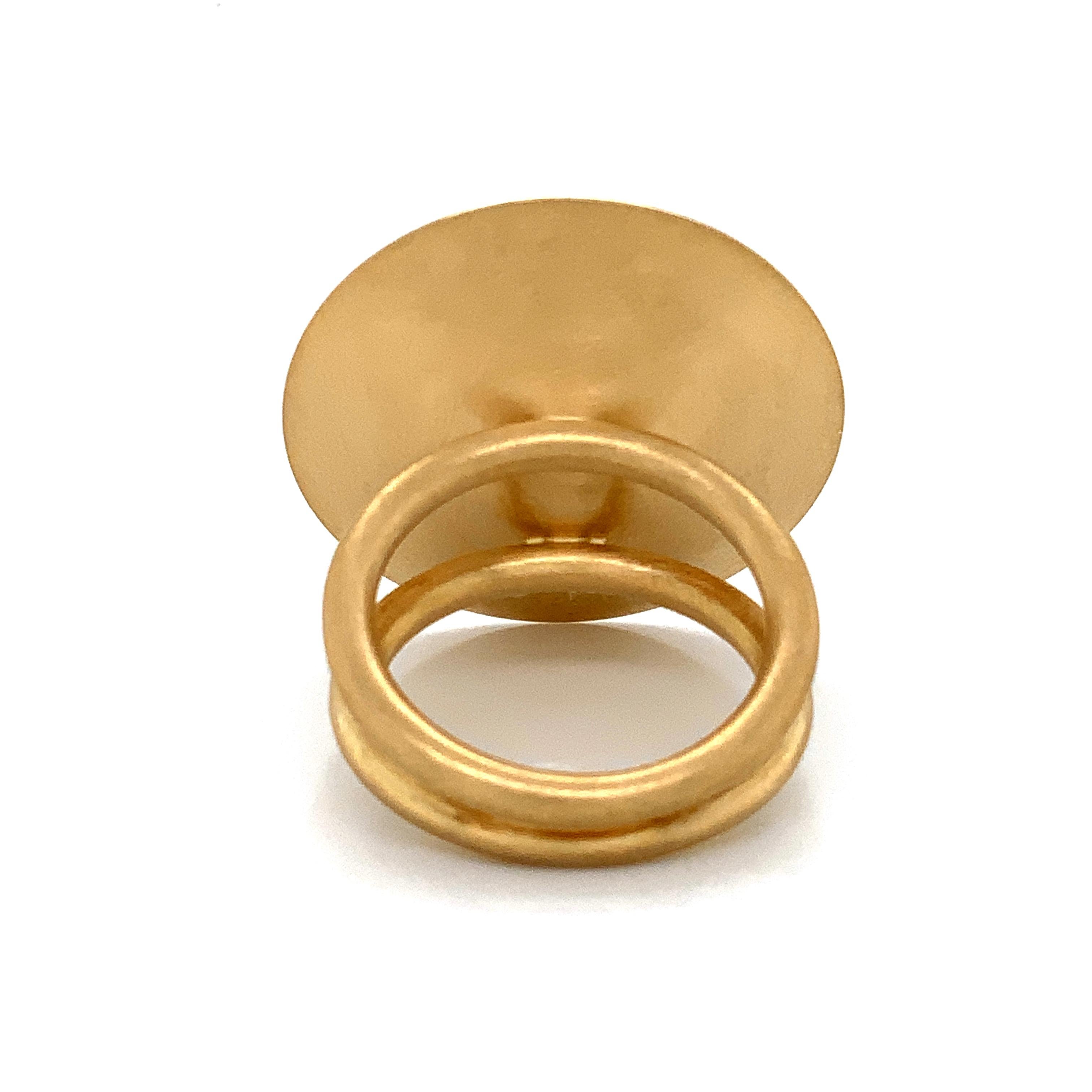 Women's or Men's Georg Spreng - Orbit Double Ring Cone 18 Karat Gold with Diamond G/si 0.17 Carat For Sale