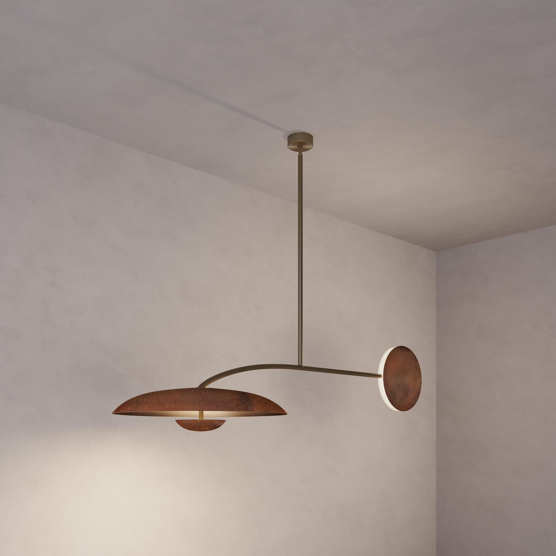 English Orbit Solo Rust Ceiling Light by Atelier001